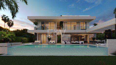 Terrain avec projet de villa moderne et licence à distance de marche de la plage