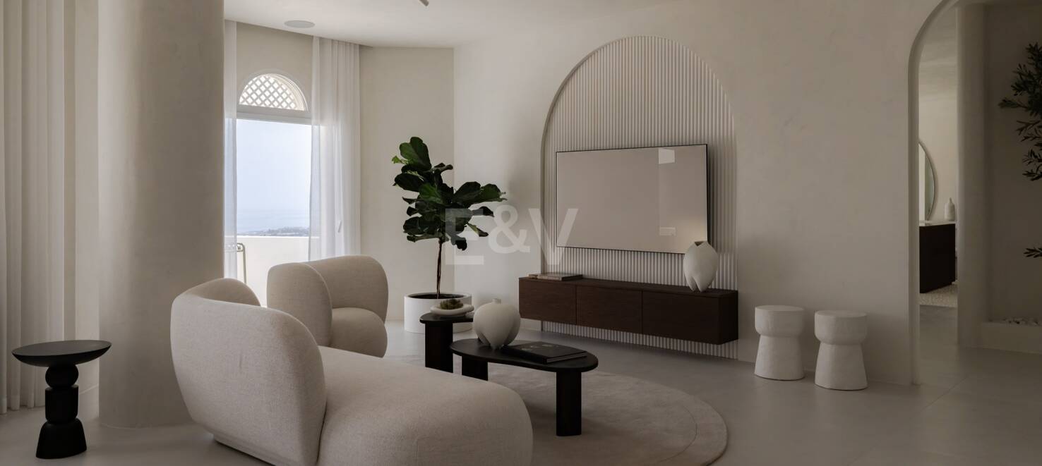 Modern Penthouse med havsutsikt och Rooftop Pool på Marbellas Golden Mile