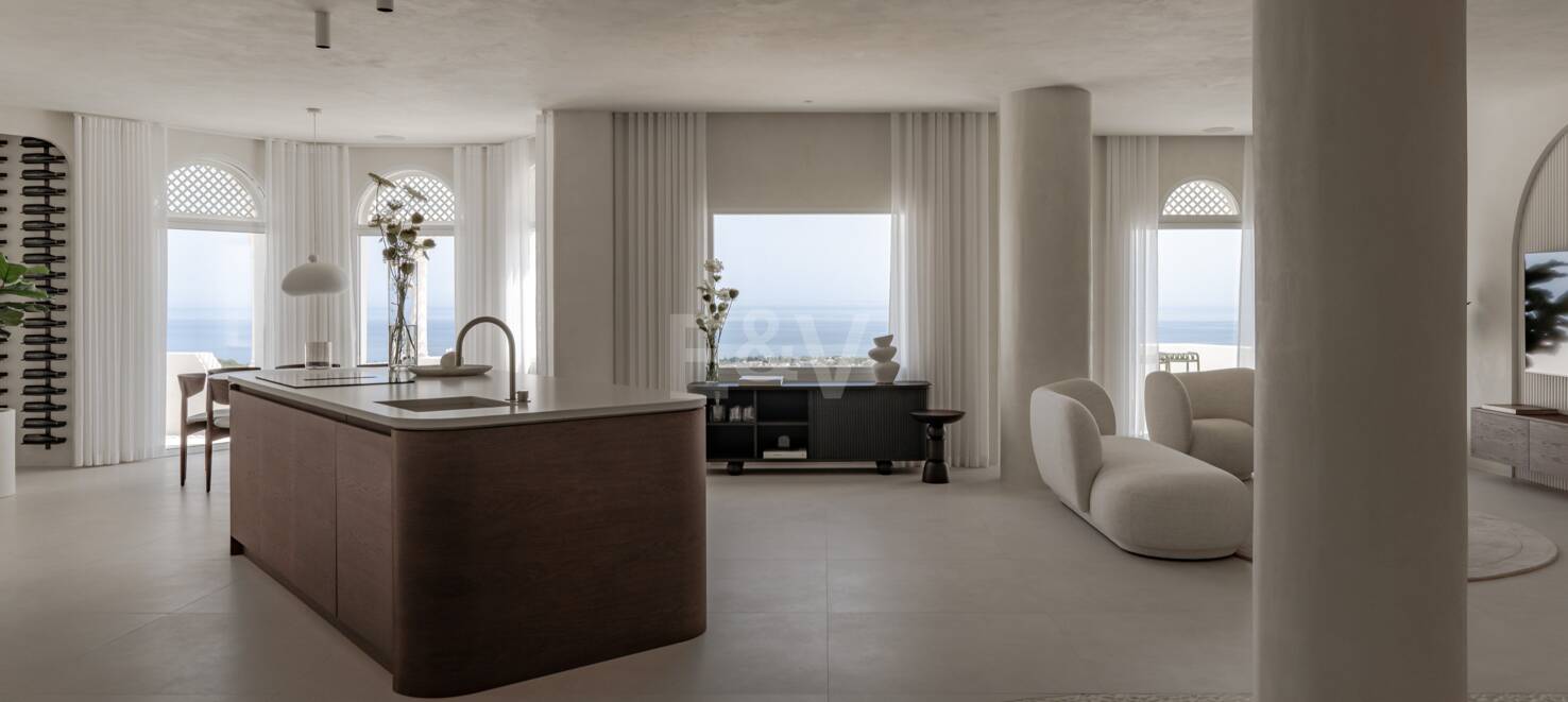 Modern Penthouse med havsutsikt och Rooftop Pool på Marbellas Golden Mile