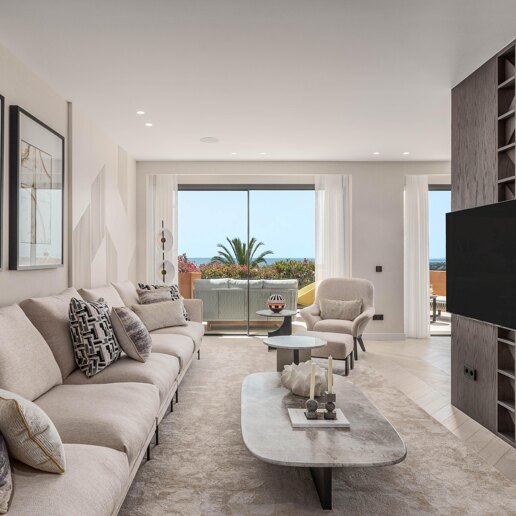 Atemberaubende 4-Zimmer-Wohnung mit Panoramablick auf das Meer in La Cerquilla, Nueva Andalucía