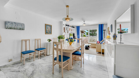 4 sovrum duplex lägenhet tillgänglig för säsongsuthyrning i Lunamar Marbella, bara några meter från Medelhavet