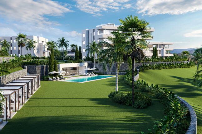 Soul Marbella Sunset, Vacker ny utväg av lägenheter, halvt fristående villor och två oberoende villor i Santa Clara Golf