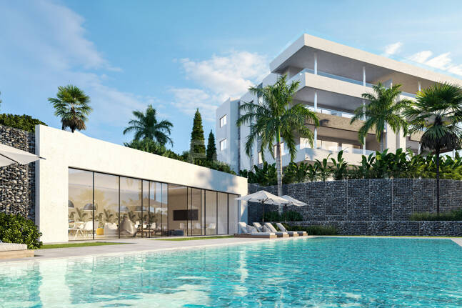 Soul Marbella Sunset, Vacker ny utväg av lägenheter, halvt fristående villor och två oberoende villor i Santa Clara Golf