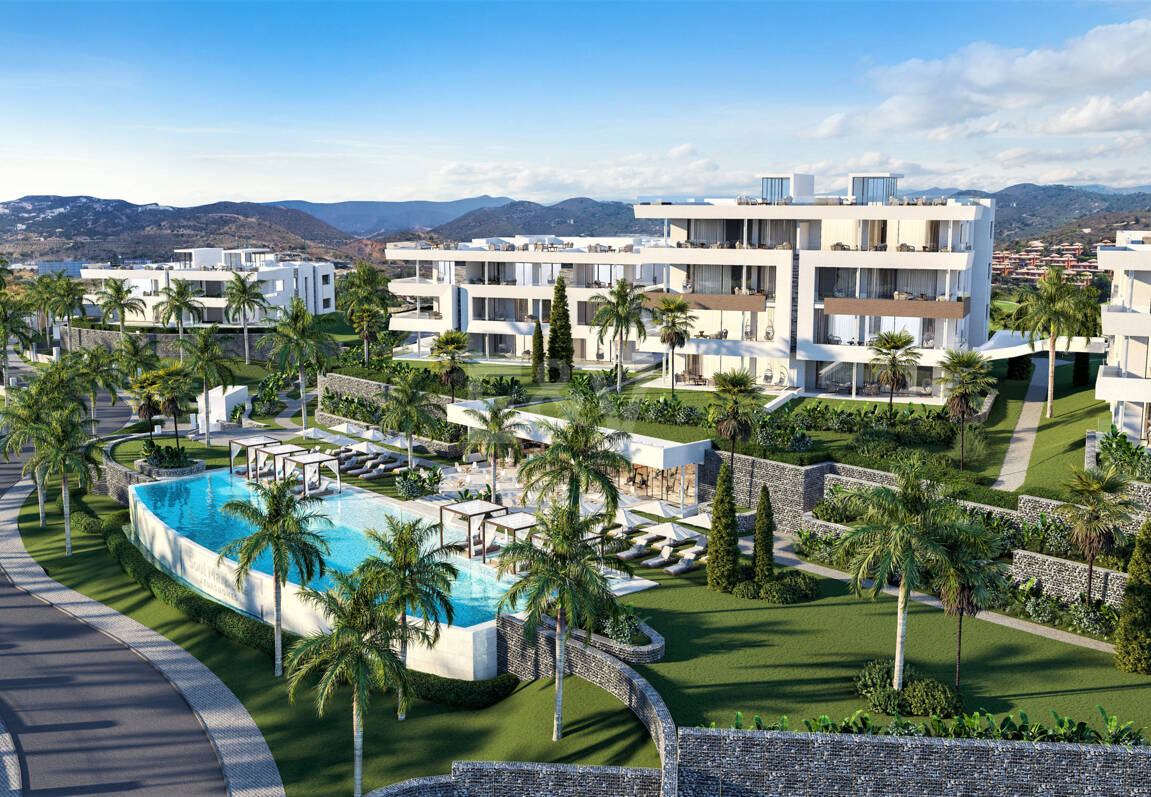 Soul Marbella Sunset, Vacker ny utväg av lägenheter, halvt fristående villor och två oberoende villor i Santa Clara Golf