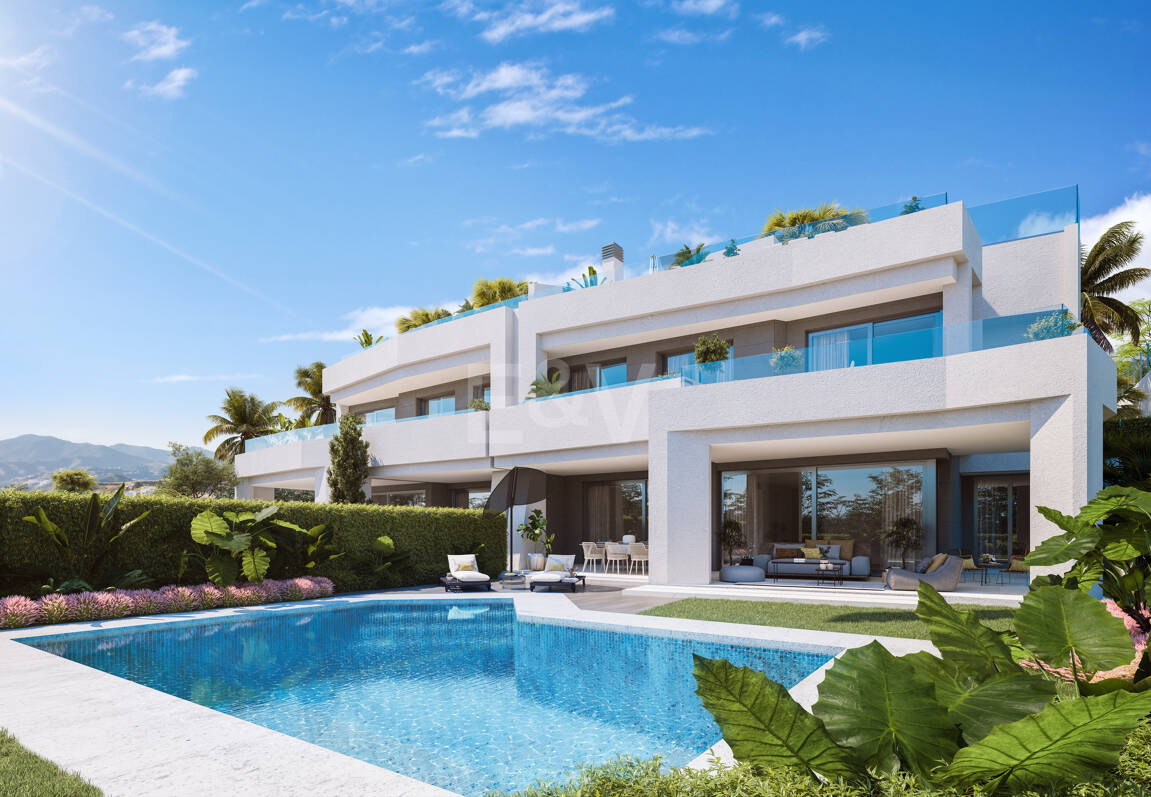Soul Marbella Sunset, Vacker ny utväg av lägenheter, halvt fristående villor och två oberoende villor i Santa Clara Golf