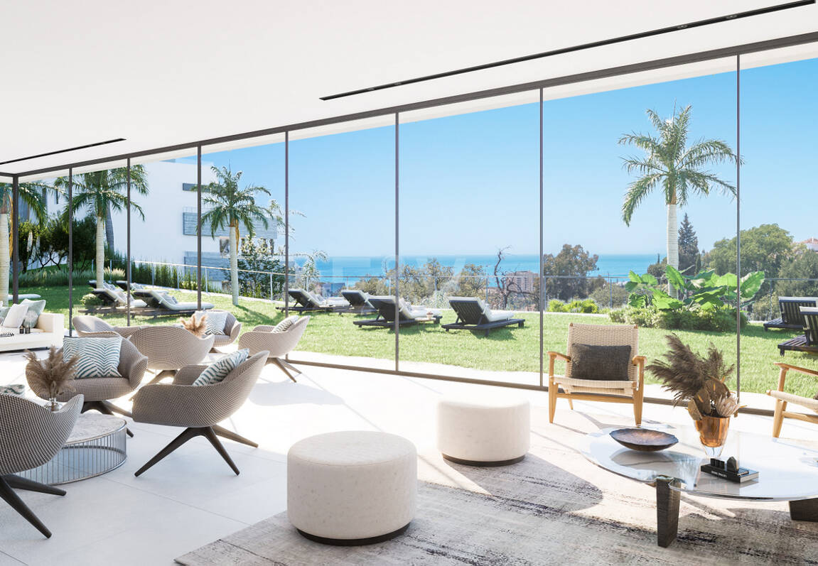 Quintessence, Neue und moderne Wohnanlage mit Panoramablick auf das Meer