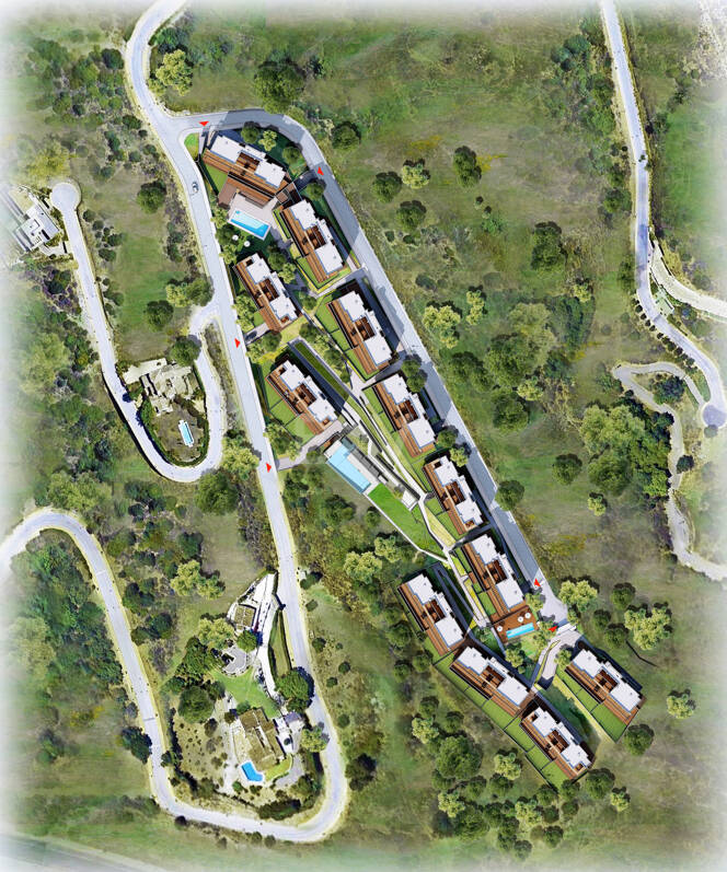 Quintessence, Neue und moderne Wohnanlage mit Panoramablick auf das Meer