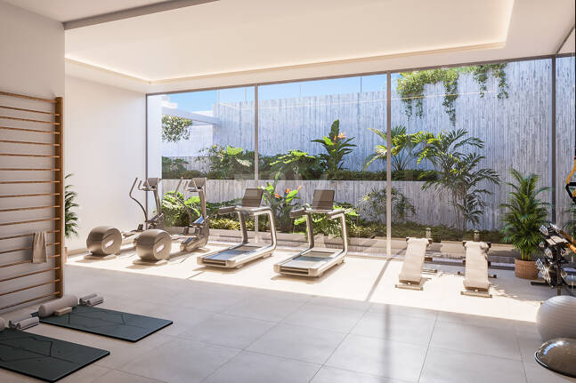 Quintessence, Neue und moderne Wohnanlage mit Panoramablick auf das Meer