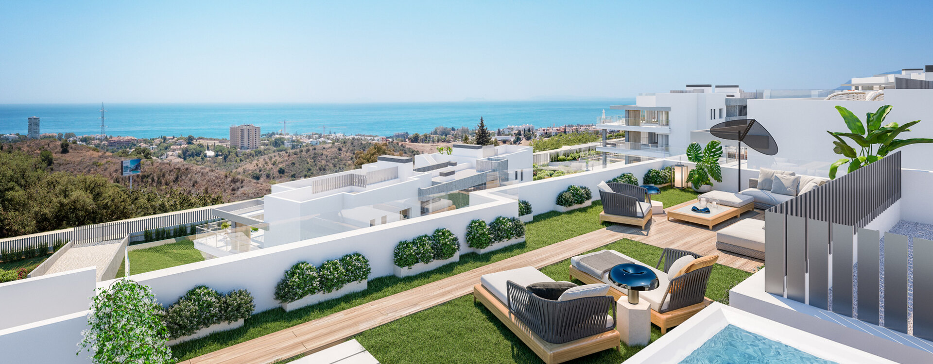 New and modern development with panoramic sea views