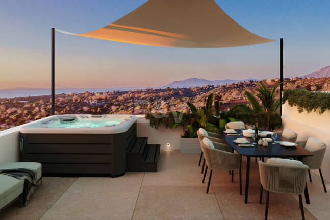 Serenity Hills, Podwyższone współczesne życie z panoramicznymi widokiem na morze w Elviria Hills