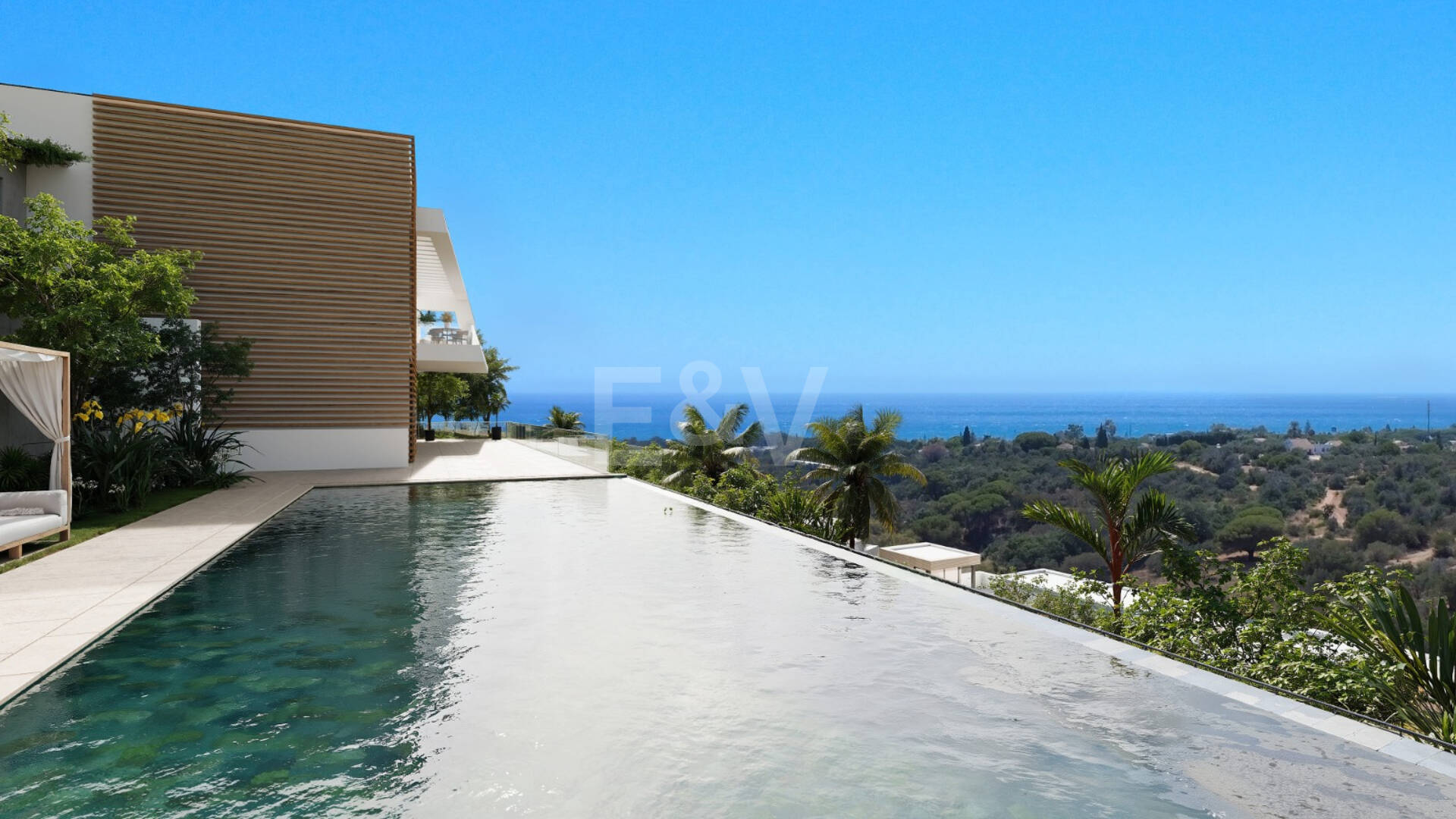 Serenity Hills, Podwyższone współczesne życie z panoramicznymi widokiem na morze w Elviria Hills