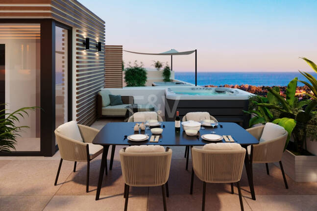 Serenity Hills, Podwyższone współczesne życie z panoramicznymi widokiem na morze w Elviria Hills
