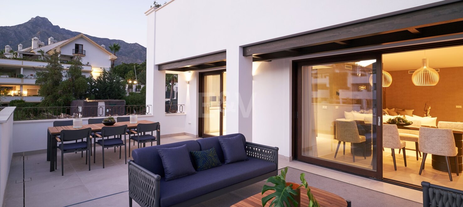 Lyxigt duplex takvåning i Marbella Golden Mile