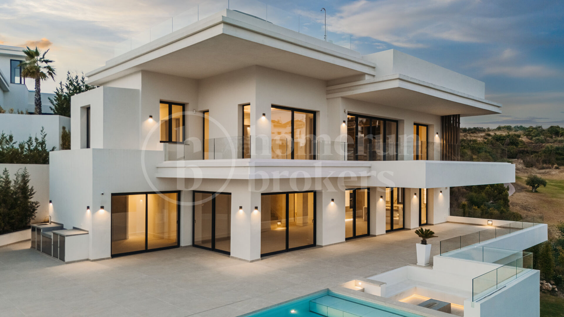 Villa Three - Modernt hus med fyra våningar med panoramautsikt över havet och golfen i La Resina