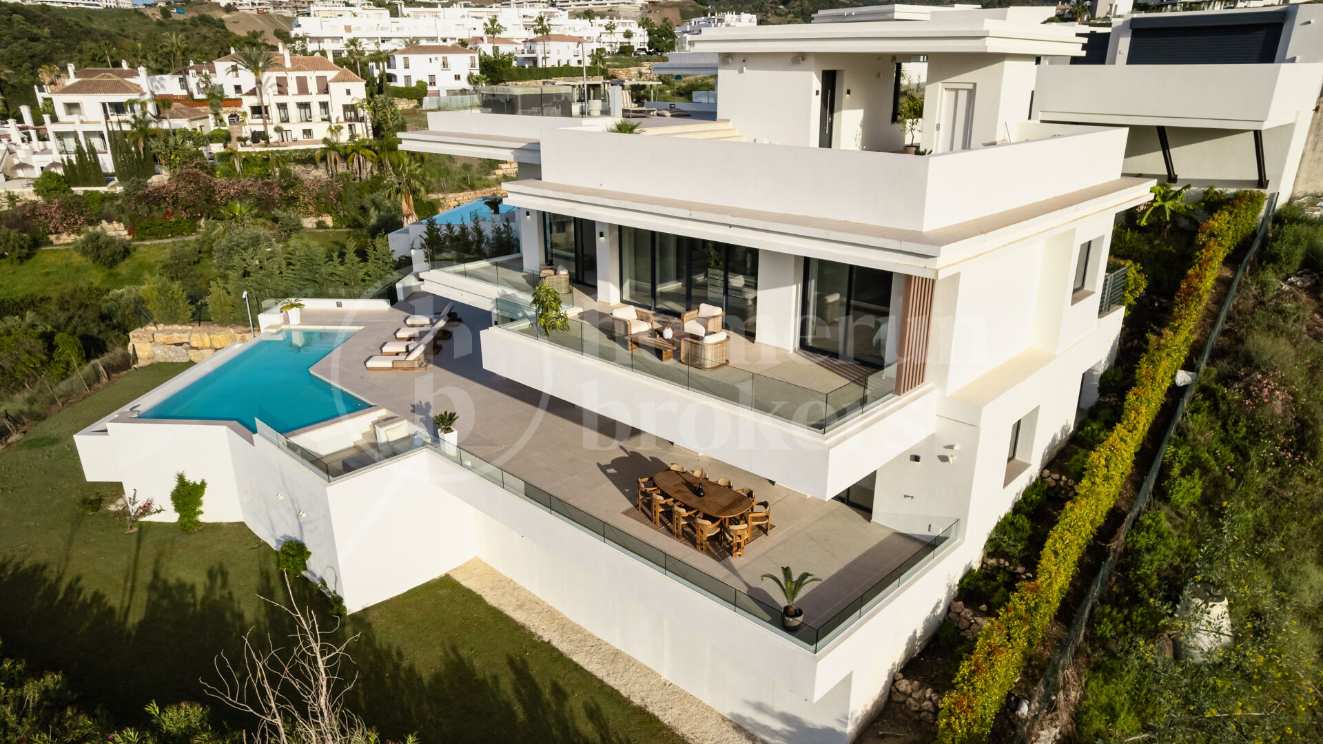 Villa Three - Modernt hus med fyra våningar med panoramautsikt över havet och golfen i La Resina