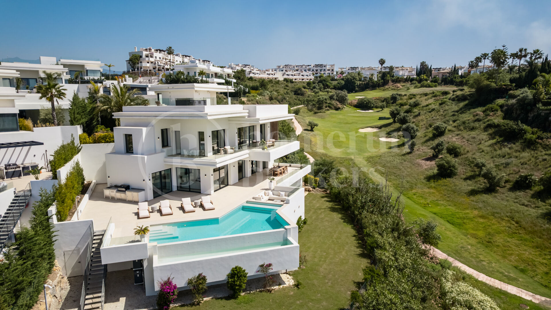 Villa Three - Modernt hus med fyra våningar med panoramautsikt över havet och golfen i La Resina