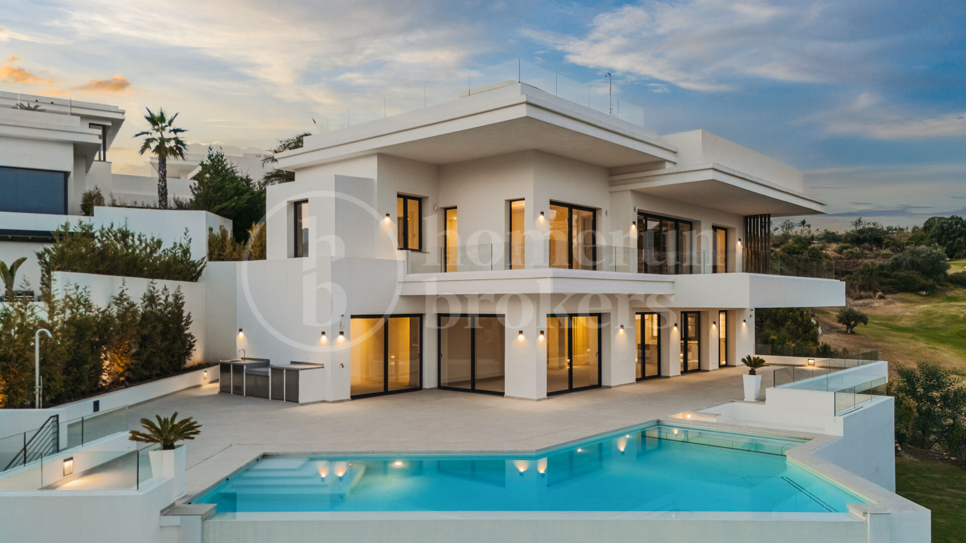 Villa Three - Modernt hus med fyra våningar med panoramautsikt över havet och golfen i La Resina