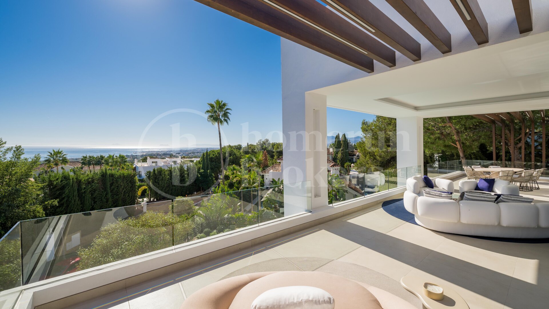 Villa George – Newly Renovated Contemporary Home with Panoramic Sea Views, Pool & Spa