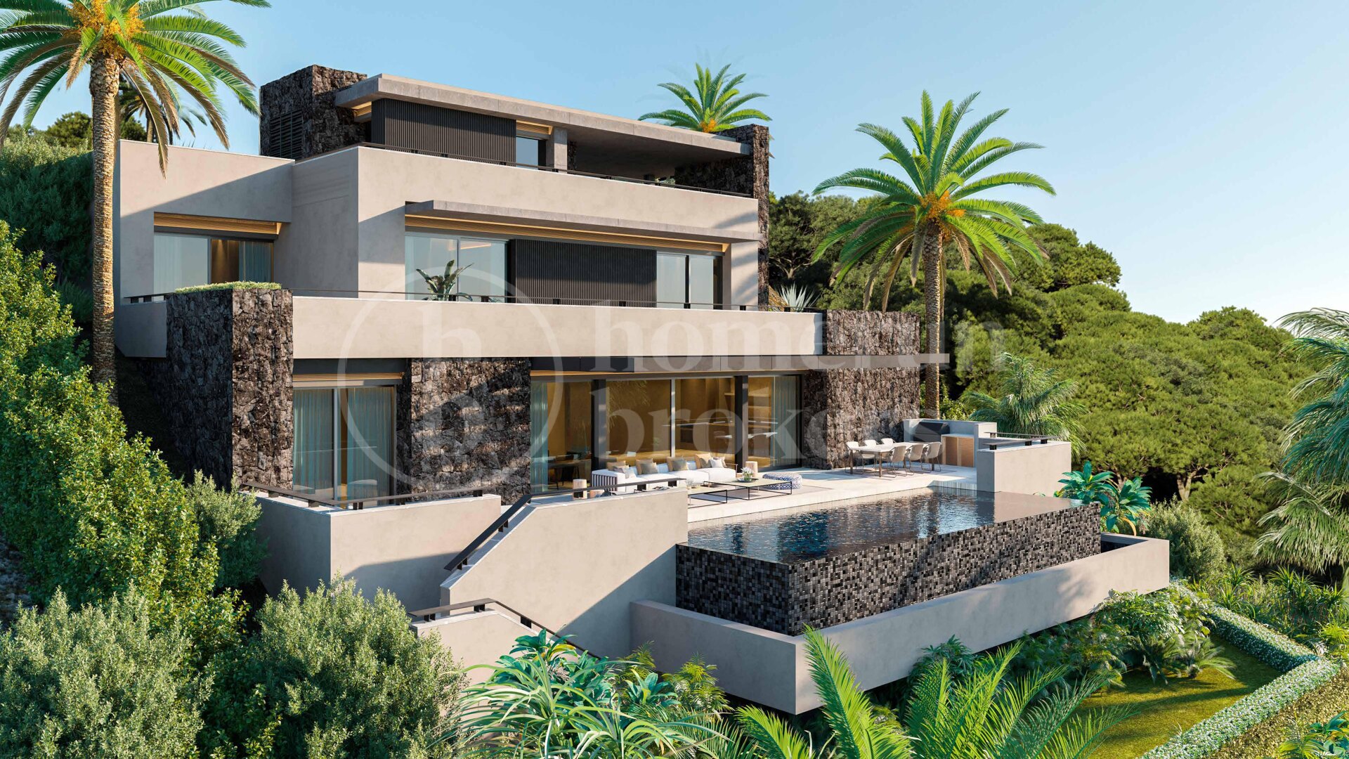 Villa Cascada - Modern Villa till salu i El Rosario, Marbella East med panoramautsikt över havet