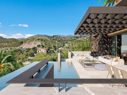 Villa Cascada - Modern Villa till salu i El Rosario, Marbella East med panoramautsikt över havet