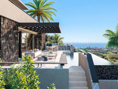 Villa Cascada - Modern Villa till salu i El Rosario, Marbella East med panoramautsikt över havet