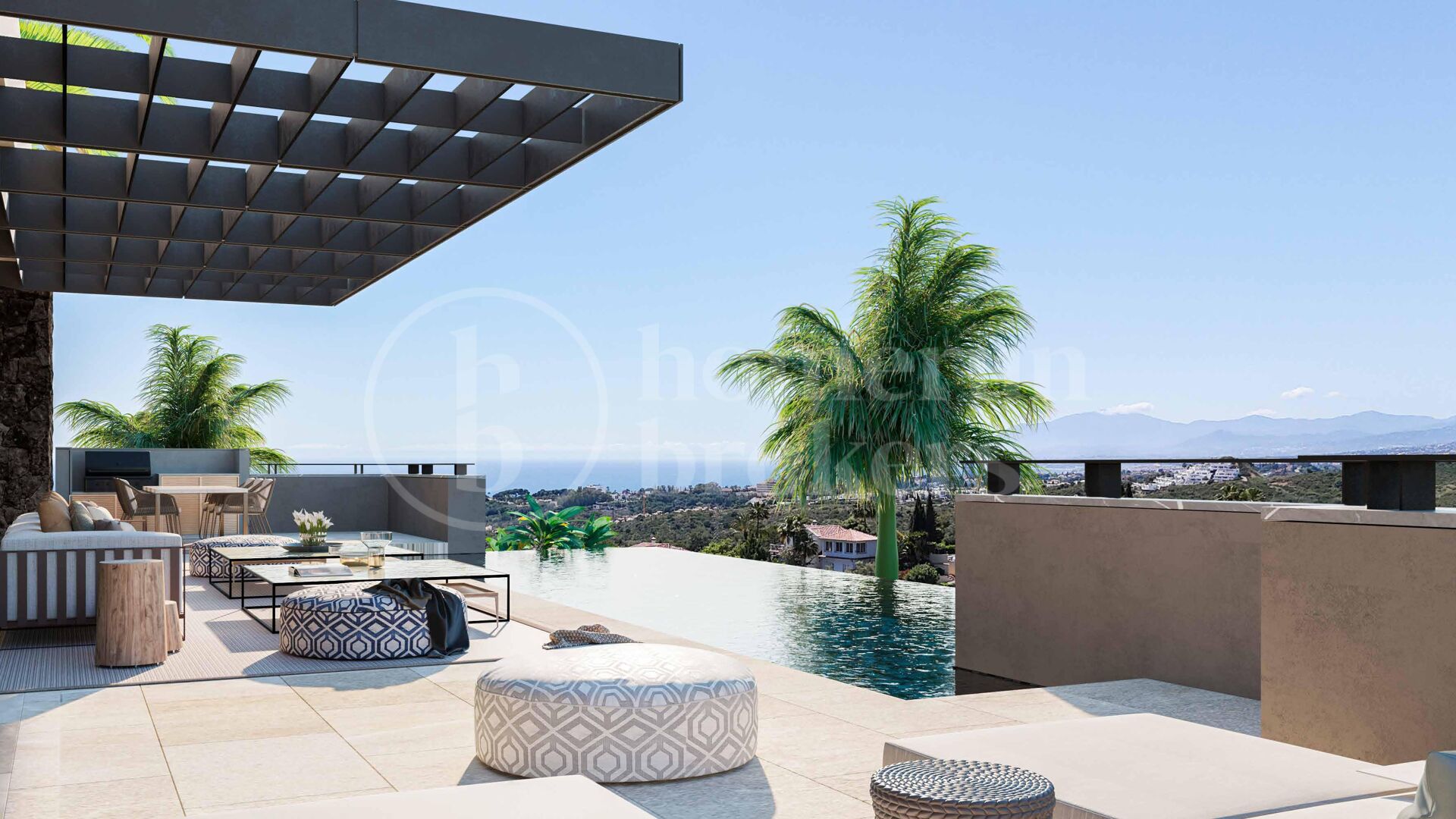 Villa Cascada - Modern Villa till salu i El Rosario, Marbella East med panoramautsikt över havet