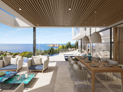 Villa Oceanview – Modern villa under konstruktion med panoramautsikt över havet
