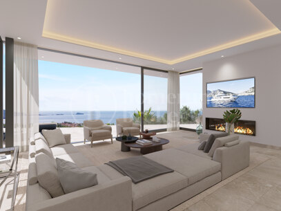 Villa Oceanview – Modern villa under konstruktion med panoramautsikt över havet