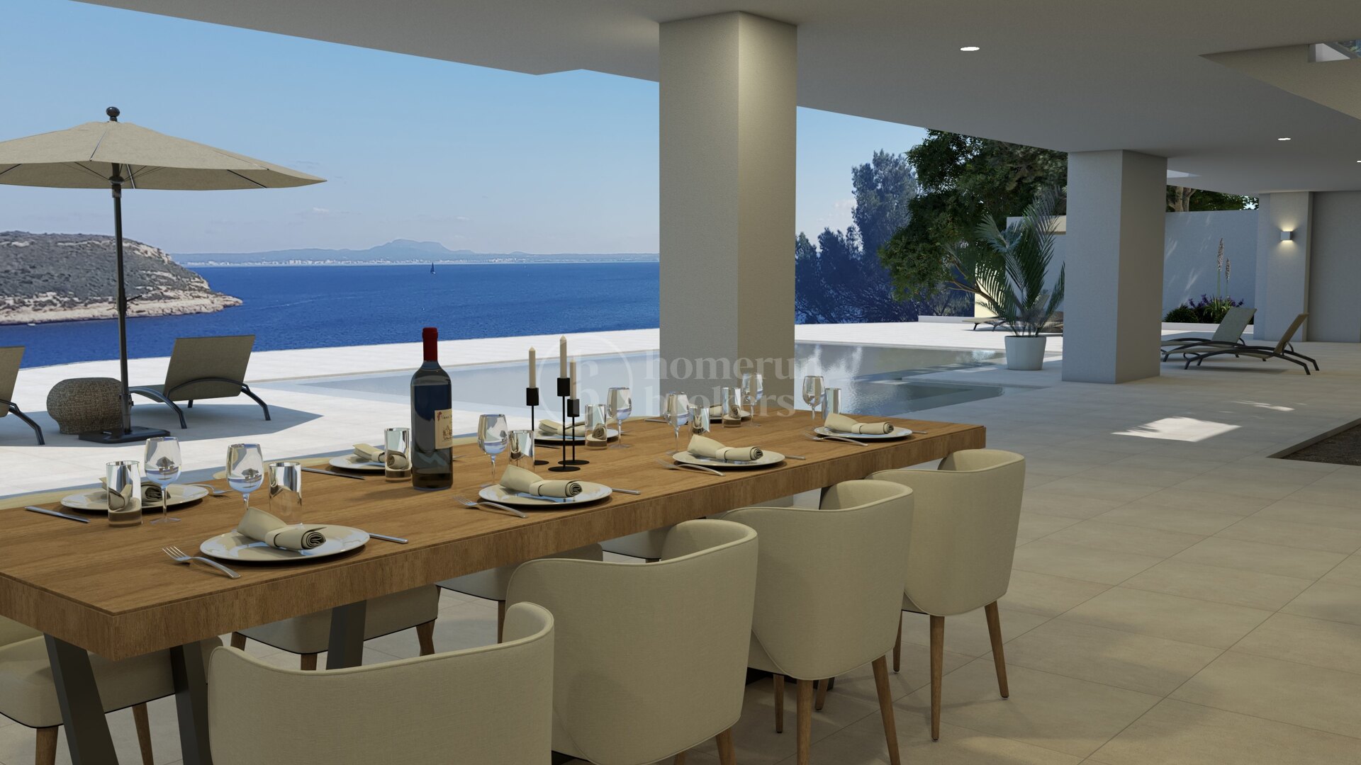 Villa Bleue - Modern front line villa with private sea access