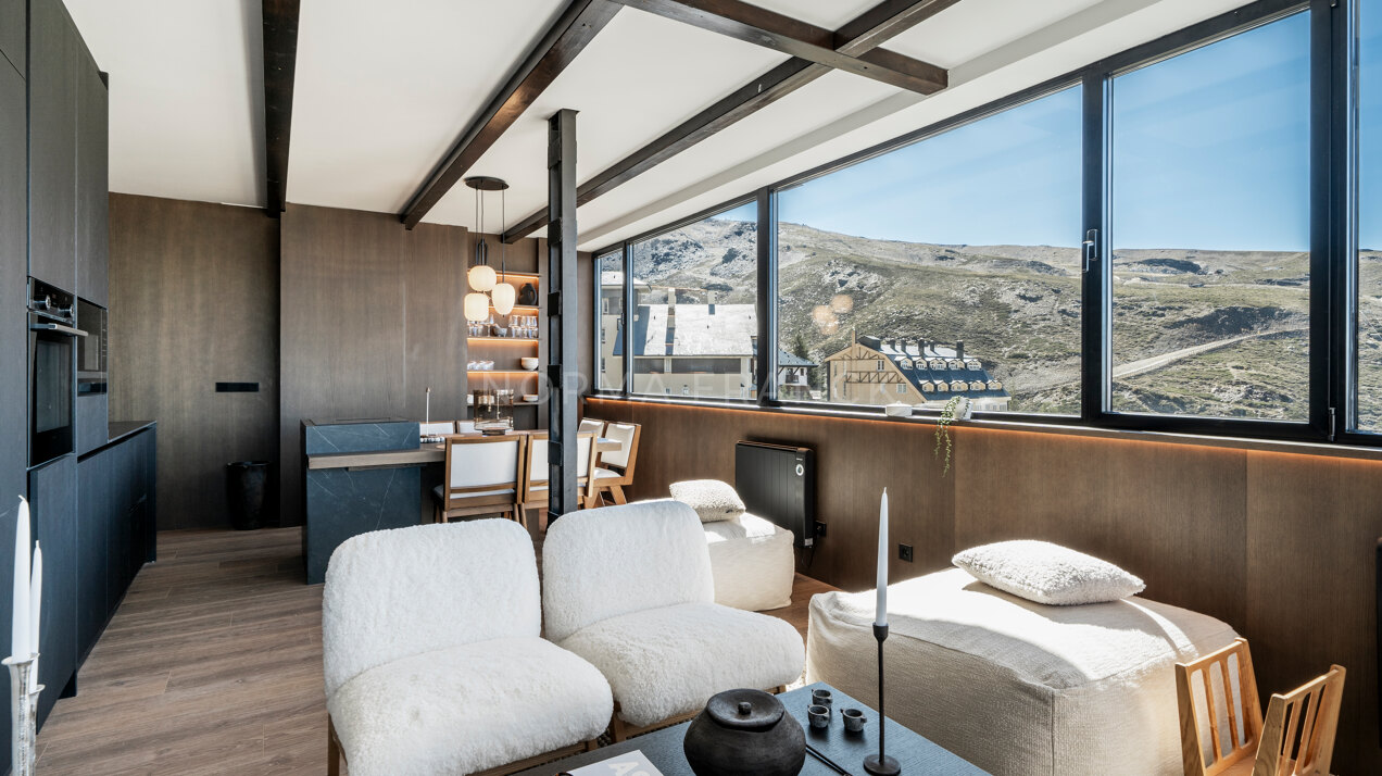 Sierra Nevada PH - Cozy 3-Bed Scandinavian Apartment with Sauna and Stunning Mountain Views