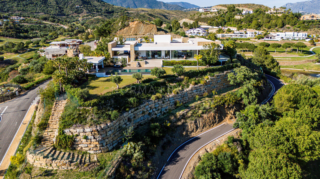 Villa Calma - Unique mansion sits atop its hillside overlooking Mediterranean coastline