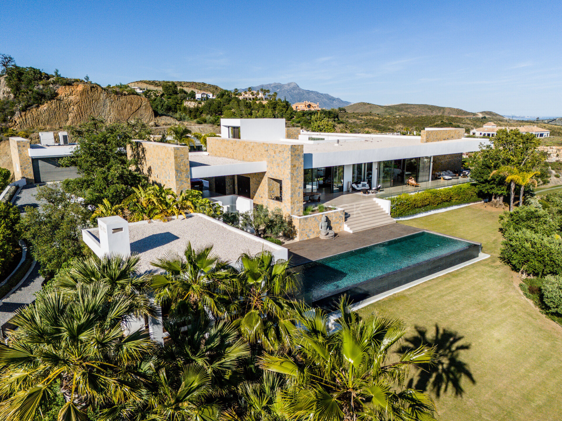 Villa Calma - Unique mansion sits atop its hillside overlooking Mediterranean coastline