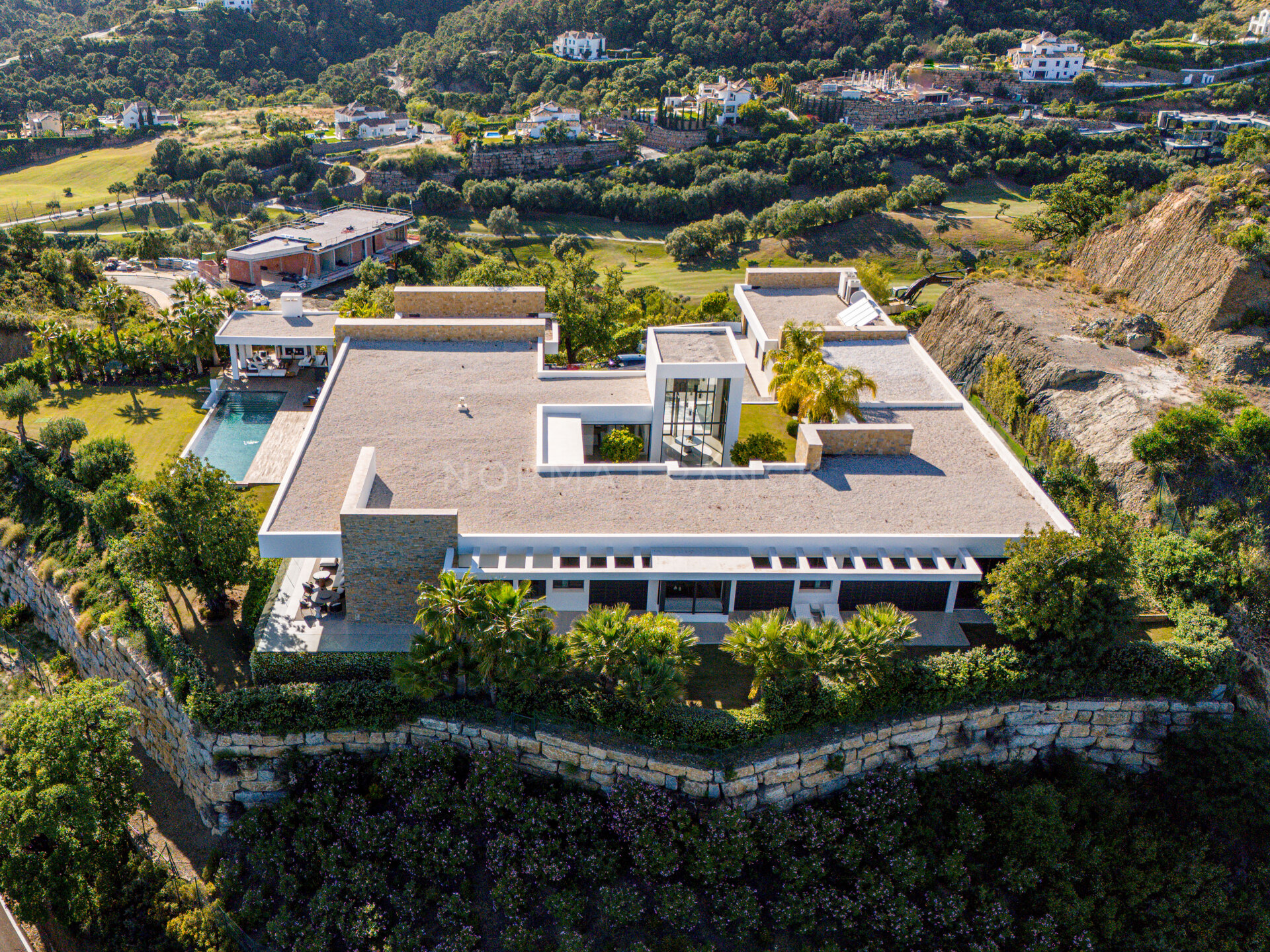 Villa Calma - Unique mansion sits atop its hillside overlooking Mediterranean coastline