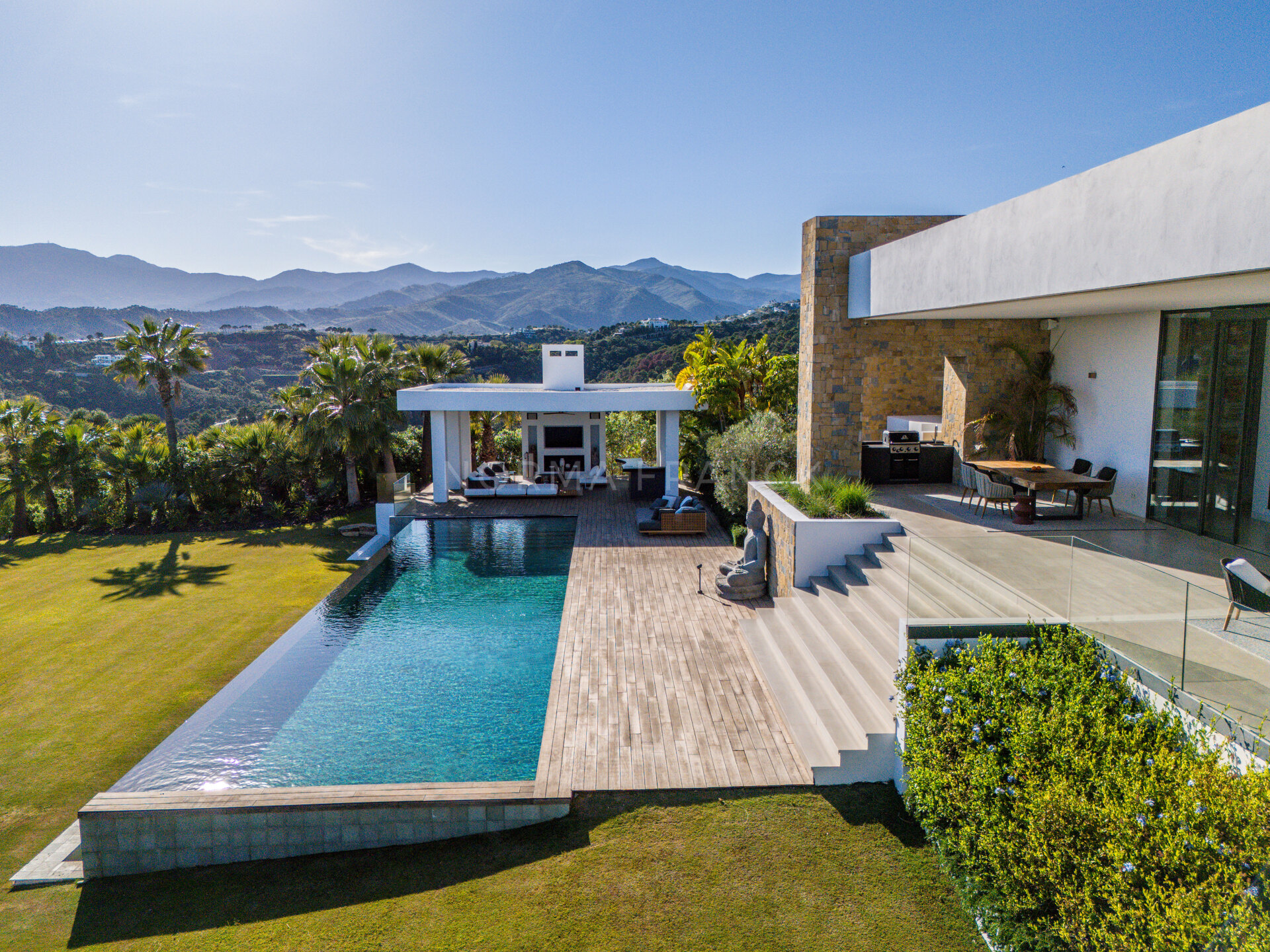 Villa Calma - Unique mansion sits atop its hillside overlooking Mediterranean coastline