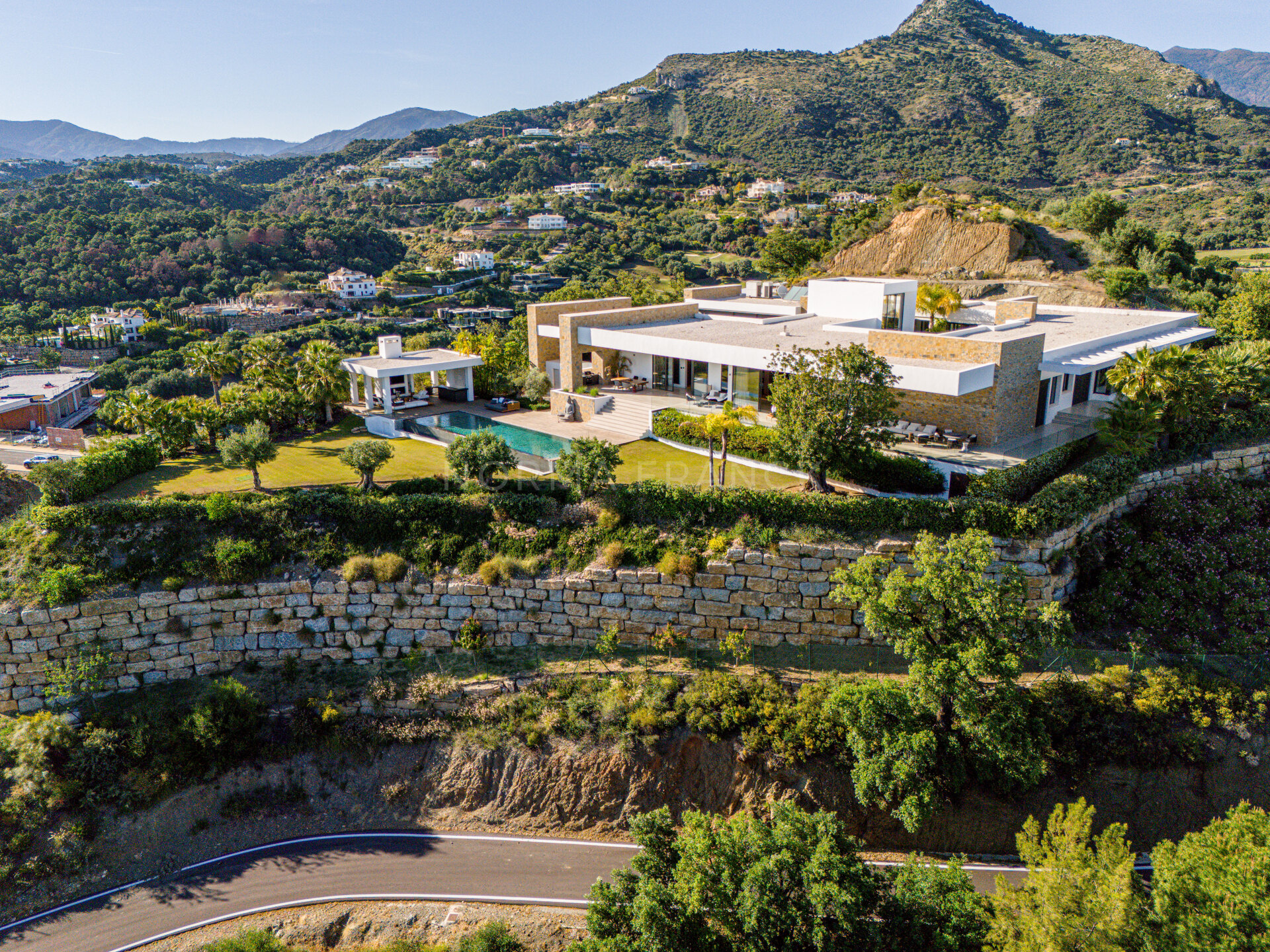 Villa Calma - Unique mansion sits atop its hillside overlooking Mediterranean coastline