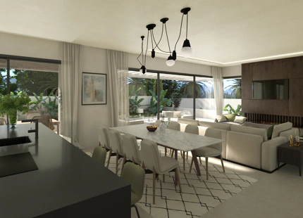 VILLA CONTEMPORÁNEA CON VISTAS AL MAR EN VENTA DENTRO DE UN COMPLEJO CERRADO EN MIJAS