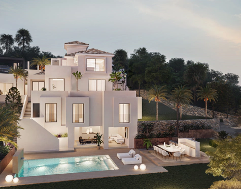 VILLA MODERNA Y ELEGANTE DE ESTILO ANDALUZ EN VENTA EN LAS COLINAS DE NUEVA ANDALUCÍA