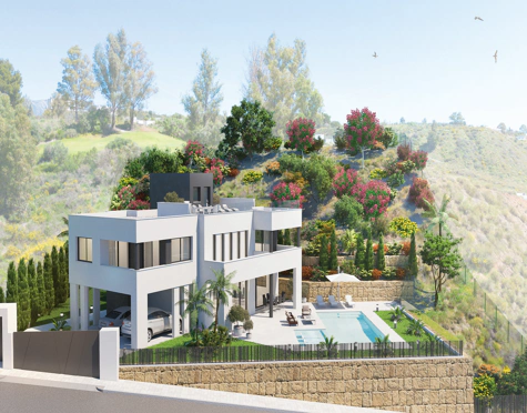VILLA EN PRIMERA LÍNEA DE GOLF EN CONSTRUCCIÓN A LA VENTA EN MIJAS