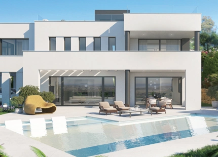 VILLA EN PRIMERA LÍNEA DE GOLF EN CONSTRUCCIÓN A LA VENTA EN MIJAS