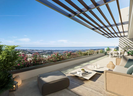 Fantástico complejo de apartamentos 3 y 4 dormitorios con vistas panorámicas al mar desde el Valle del Golf