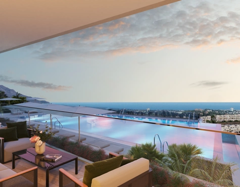 Fantástico complejo de apartamentos 3 y 4 dormitorios con vistas panorámicas al mar desde el Valle del Golf