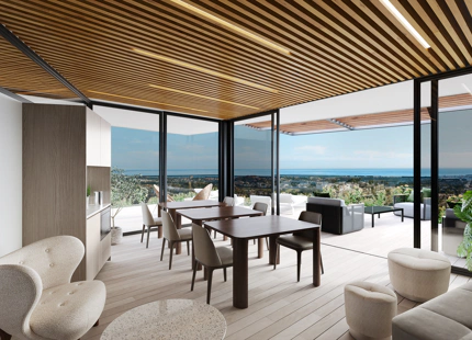 Fantástico complejo de apartamentos 3 y 4 dormitorios con vistas panorámicas al mar desde el Valle del Golf