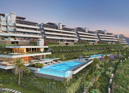 Fantástico complejo de apartamentos 3 y 4 dormitorios con vistas panorámicas al mar desde el Valle del Golf