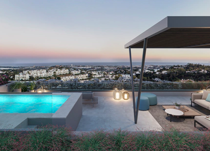 Fantástico complejo de apartamentos 3 y 4 dormitorios con vistas panorámicas al mar desde el Valle del Golf