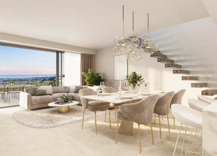 Fantástico complejo de apartamentos 3 y 4 dormitorios con vistas panorámicas al mar desde el Valle del Golf