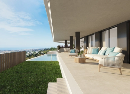 Fantástico complejo de apartamentos 3 y 4 dormitorios con vistas panorámicas al mar desde el Valle del Golf