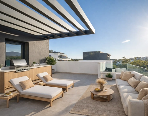 NEWLY BUILT SEMI-DETACHED TOWNHOUSE NEXT TO GOLF COURSE IN ESTEPONA