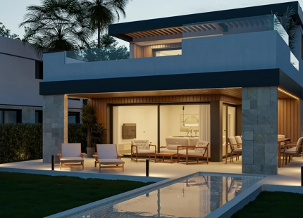 VILLA CONTEMPORÁNEA SOBRE PLANO EN LA NUEVA MILLA DE ORO