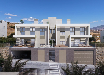 CONTEMPORARY SEA VIEW SEMI-DETACHED VILLAS IN MIJAS