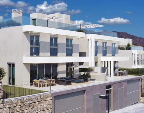 CONTEMPORARY SEA VIEW SEMI-DETACHED VILLAS IN MIJAS